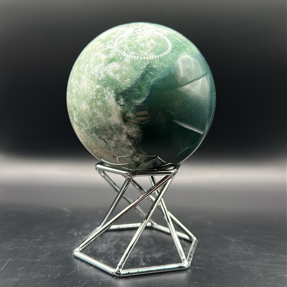 Green Marbled Moss Agate Sphere